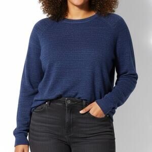 GAP 100% Cotton Crewneck Sweater Pullover Womens XXL Navy Blue Classic Cozy